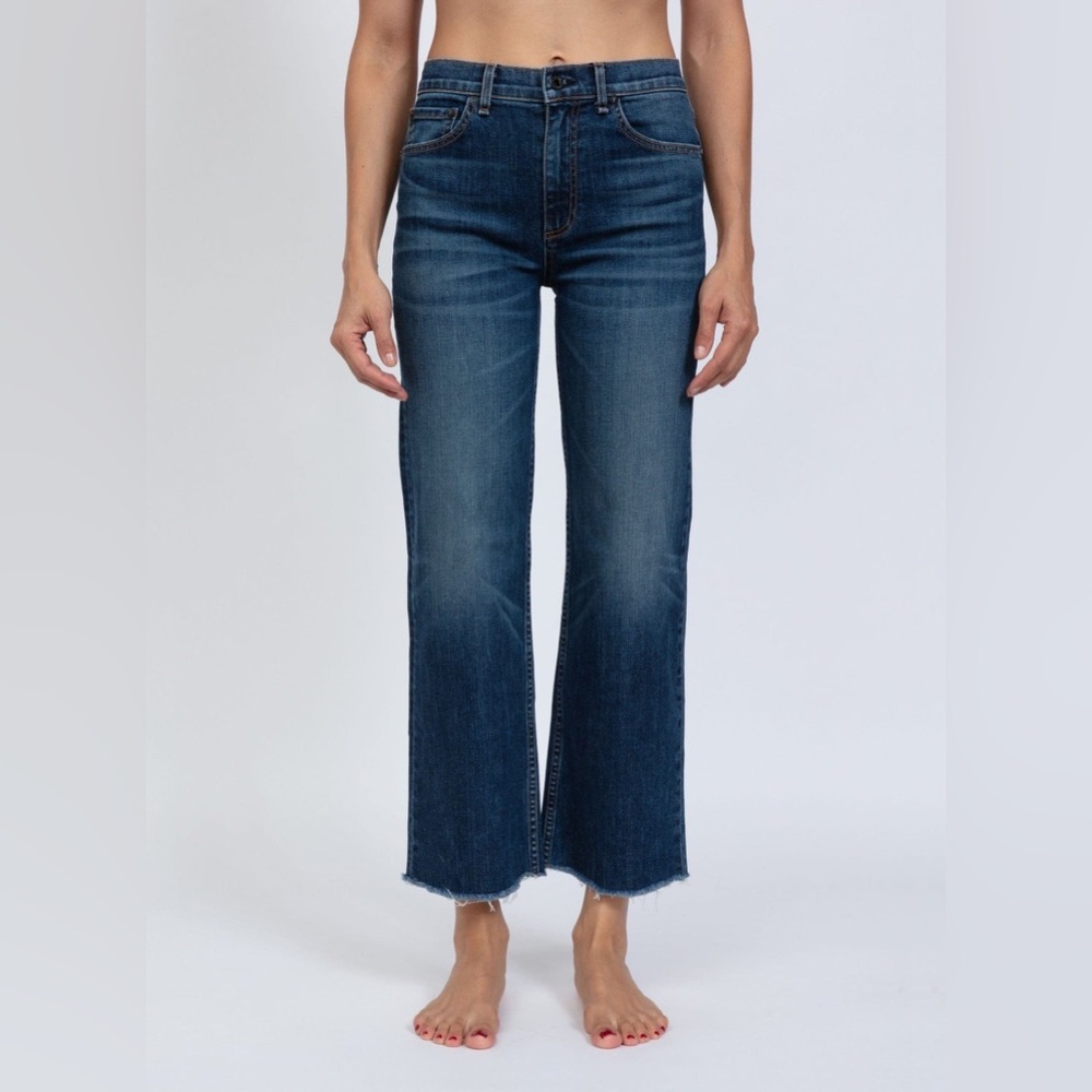 Askk NY Crop Wide Denim Leg In Chevelle